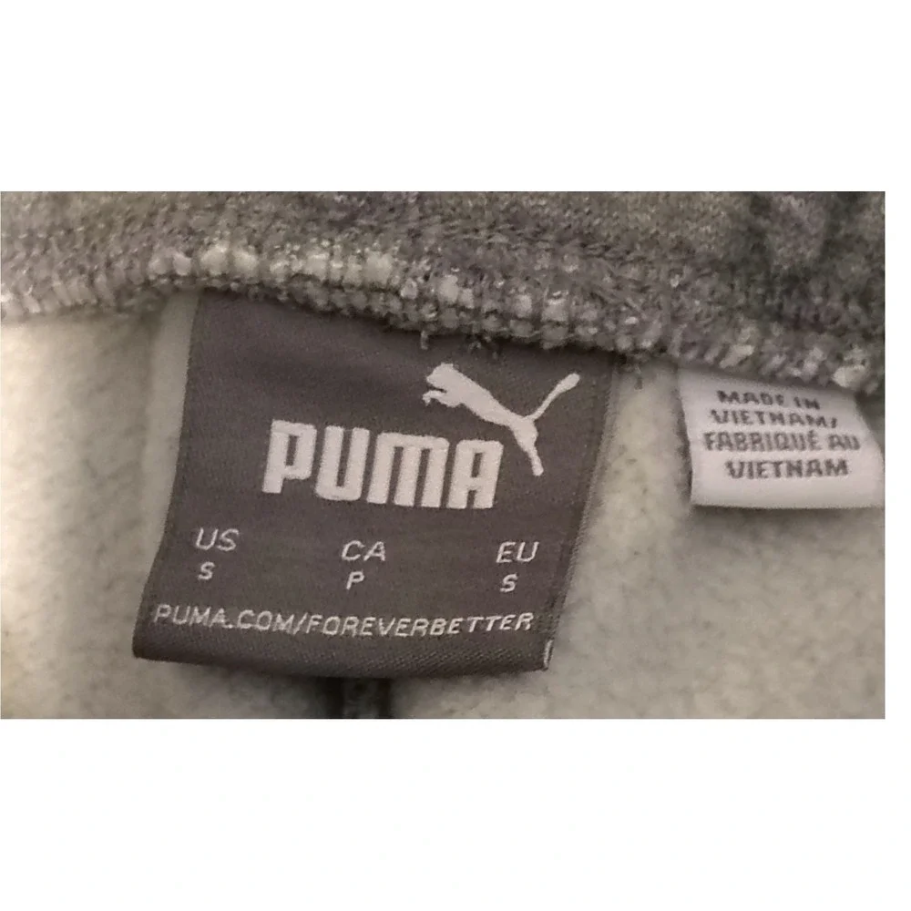Puma Athletic Shorts Fleece Heavy Gray Big Logo Athletic Casual Size Small‎ 7